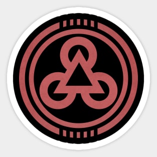 Red Circle Futuristic Design Sticker